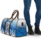 Personalized Canterbury Bankstown Bulldogs Travel Bag Y2K Grunge Aesthetic With Cyber Flames and Starburst Graphics