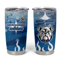 Personalized Canterbury Bankstown Bulldogs Tumbler Cup Y2K Grunge Aesthetic With Cyber Flames and Starburst Graphics