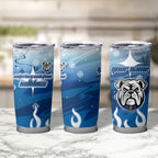 Personalized Canterbury Bankstown Bulldogs Tumbler Cup Y2K Grunge Aesthetic With Cyber Flames and Starburst Graphics