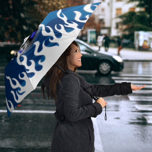 Personalized Canterbury Bankstown Bulldogs Umbrella Y2K Grunge Aesthetic With Cyber Flames and Starburst Graphics