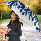 Personalized Canterbury Bankstown Bulldogs Umbrella Y2K Grunge Aesthetic With Cyber Flames and Starburst Graphics