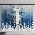 Personalized Canterbury Bankstown Bulldogs Window Curtain Y2K Grunge Aesthetic With Cyber Flames and Starburst Graphics