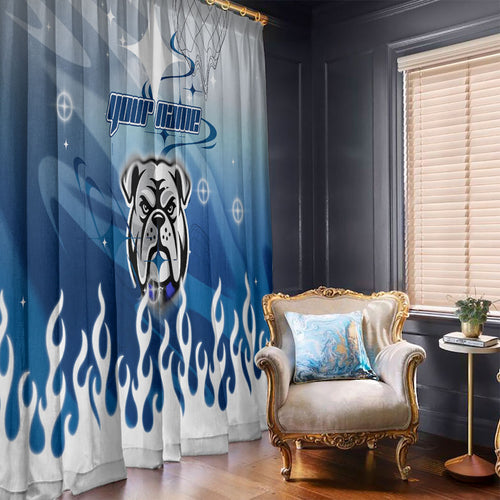 Personalized Canterbury Bankstown Bulldogs Window Curtain Y2K Grunge Aesthetic With Cyber Flames and Starburst Graphics