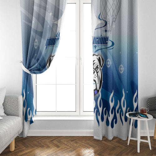 Personalized Canterbury Bankstown Bulldogs Window Curtain Y2K Grunge Aesthetic With Cyber Flames and Starburst Graphics