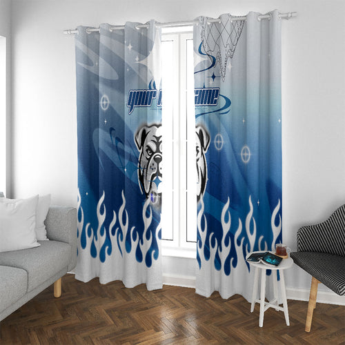 Personalized Canterbury Bankstown Bulldogs Window Curtain Y2K Grunge Aesthetic With Cyber Flames and Starburst Graphics