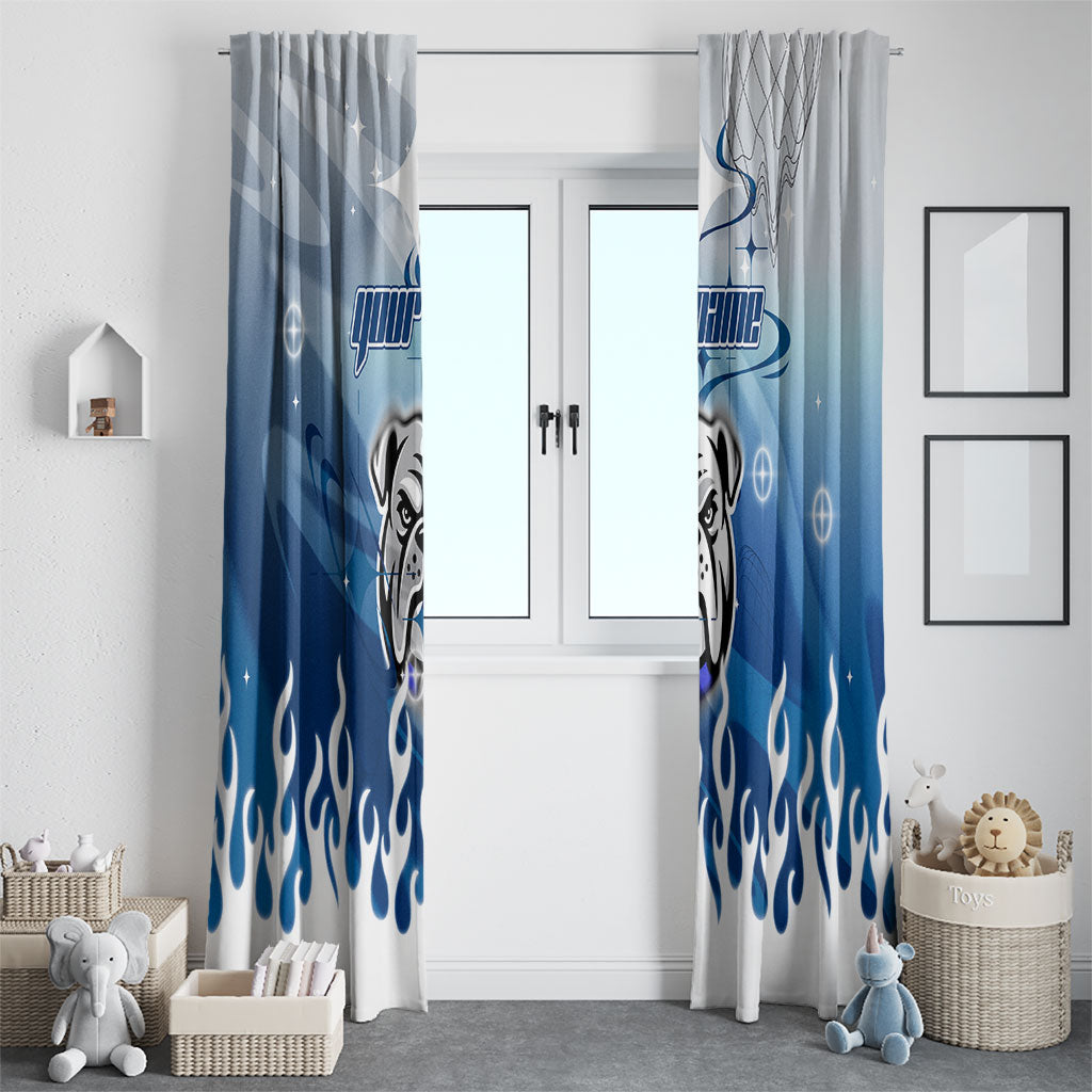 Personalized Canterbury Bankstown Bulldogs Window Curtain Y2K Grunge Aesthetic With Cyber Flames and Starburst Graphics
