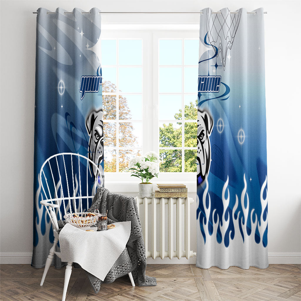 Personalized Canterbury Bankstown Bulldogs Window Curtain Y2K Grunge Aesthetic With Cyber Flames and Starburst Graphics