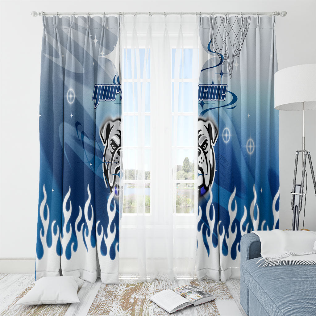 Personalized Canterbury Bankstown Bulldogs Window Curtain Y2K Grunge Aesthetic With Cyber Flames and Starburst Graphics