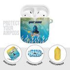 Personalized Gold Coast Titans AirPods Case Y2K Grunge Aesthetic With Cyber Flames and Starburst Graphics