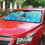 Personalized Gold Coast Titans Auto Sun Shade Y2K Grunge Aesthetic With Cyber Flames and Starburst Graphics