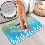 Personalized Gold Coast Titans Bathroom Set Y2K Grunge Aesthetic With Cyber Flames and Starburst Graphics