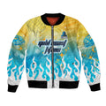 Personalized Gold Coast Titans Bomber Jacket Y2K Grunge Aesthetic With Cyber Flames and Starburst Graphics
