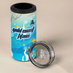 Personalized Gold Coast Titans 4 in 1 Can Cooler Tumbler Y2K Grunge Aesthetic With Cyber Flames and Starburst Graphics