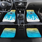 Personalized Gold Coast Titans Car Mats Y2K Grunge Aesthetic With Cyber Flames and Starburst Graphics