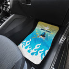 Personalized Gold Coast Titans Car Mats Y2K Grunge Aesthetic With Cyber Flames and Starburst Graphics