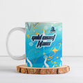 Personalized Gold Coast Titans Ceramic Mug Y2K Grunge Aesthetic With Cyber Flames and Starburst Graphics