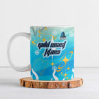 Personalized Gold Coast Titans Ceramic Mug Y2K Grunge Aesthetic With Cyber Flames and Starburst Graphics