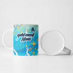 Personalized Gold Coast Titans Ceramic Mug Y2K Grunge Aesthetic With Cyber Flames and Starburst Graphics