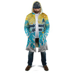 Personalized Gold Coast Titans Cloak Y2K Grunge Aesthetic With Cyber Flames and Starburst Graphics