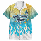 Personalized Gold Coast Titans Hawaiian Shirt Y2K Grunge Aesthetic With Cyber Flames and Starburst Graphics