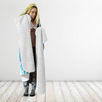 Personalized Gold Coast Titans Hooded Blanket Y2K Grunge Aesthetic With Cyber Flames and Starburst Graphics