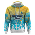 Personalized Gold Coast Titans Hoodie Y2K Grunge Aesthetic With Cyber Flames and Starburst Graphics