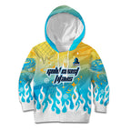 Personalized Gold Coast Titans Kid Hoodie Y2K Grunge Aesthetic With Cyber Flames and Starburst Graphics