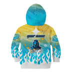 Personalized Gold Coast Titans Kid Hoodie Y2K Grunge Aesthetic With Cyber Flames and Starburst Graphics