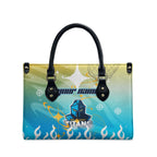 Personalized Gold Coast Titans Leather Bag Y2K Grunge Aesthetic With Cyber Flames and Starburst Graphics
