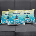 Personalized Gold Coast Titans Pillow Cover Y2K Grunge Aesthetic With Cyber Flames and Starburst Graphics
