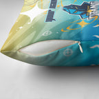Personalized Gold Coast Titans Pillow Cover Y2K Grunge Aesthetic With Cyber Flames and Starburst Graphics