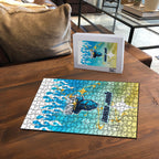 Personalized Gold Coast Titans Puzzle Y2K Grunge Aesthetic With Cyber Flames and Starburst Graphics