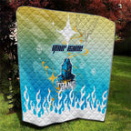 Personalized Gold Coast Titans Quilt Y2K Grunge Aesthetic With Cyber Flames and Starburst Graphics