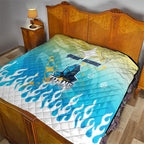 Personalized Gold Coast Titans Quilt Y2K Grunge Aesthetic With Cyber Flames and Starburst Graphics