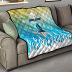 Personalized Gold Coast Titans Quilt Y2K Grunge Aesthetic With Cyber Flames and Starburst Graphics