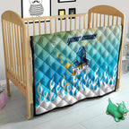 Personalized Gold Coast Titans Quilt Y2K Grunge Aesthetic With Cyber Flames and Starburst Graphics