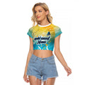 Personalized Gold Coast Titans Raglan Cropped T Shirt Y2K Grunge Aesthetic With Cyber Flames and Starburst Graphics