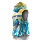 Personalized Gold Coast Titans Sleeveless Hoodie Y2K Grunge Aesthetic With Cyber Flames and Starburst Graphics