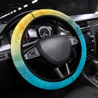 Gold Coast Titans Steering Wheel Cover Y2K Grunge Aesthetic With Cyber Flames and Starburst Graphics