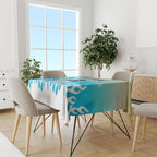 Personalized Gold Coast Titans Tablecloth Y2K Grunge Aesthetic With Cyber Flames and Starburst Graphics