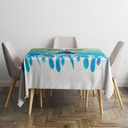 Personalized Gold Coast Titans Tablecloth Y2K Grunge Aesthetic With Cyber Flames and Starburst Graphics