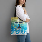 Personalized Gold Coast Titans Tote Bag Y2K Grunge Aesthetic With Cyber Flames and Starburst Graphics