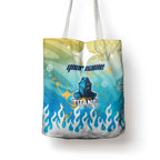 Personalized Gold Coast Titans Tote Bag Y2K Grunge Aesthetic With Cyber Flames and Starburst Graphics