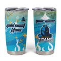 Personalized Gold Coast Titans Tumbler Cup Y2K Grunge Aesthetic With Cyber Flames and Starburst Graphics