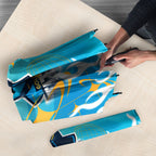Personalized Gold Coast Titans Umbrella Y2K Grunge Aesthetic With Cyber Flames and Starburst Graphics