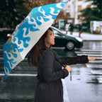 Personalized Gold Coast Titans Umbrella Y2K Grunge Aesthetic With Cyber Flames and Starburst Graphics