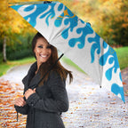 Personalized Gold Coast Titans Umbrella Y2K Grunge Aesthetic With Cyber Flames and Starburst Graphics