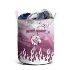 Personalized Manly Warringah Sea Eagles Laundry Basket Y2K Grunge Aesthetic With Cyber Flames and Starburst Graphics