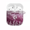 Personalized Manly Warringah Sea Eagles AirPods Case Y2K Grunge Aesthetic With Cyber Flames and Starburst Graphics