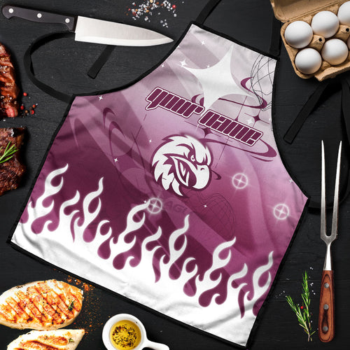 Personalized Manly Warringah Sea Eagles Apron Y2K Grunge Aesthetic With Cyber Flames and Starburst Graphics